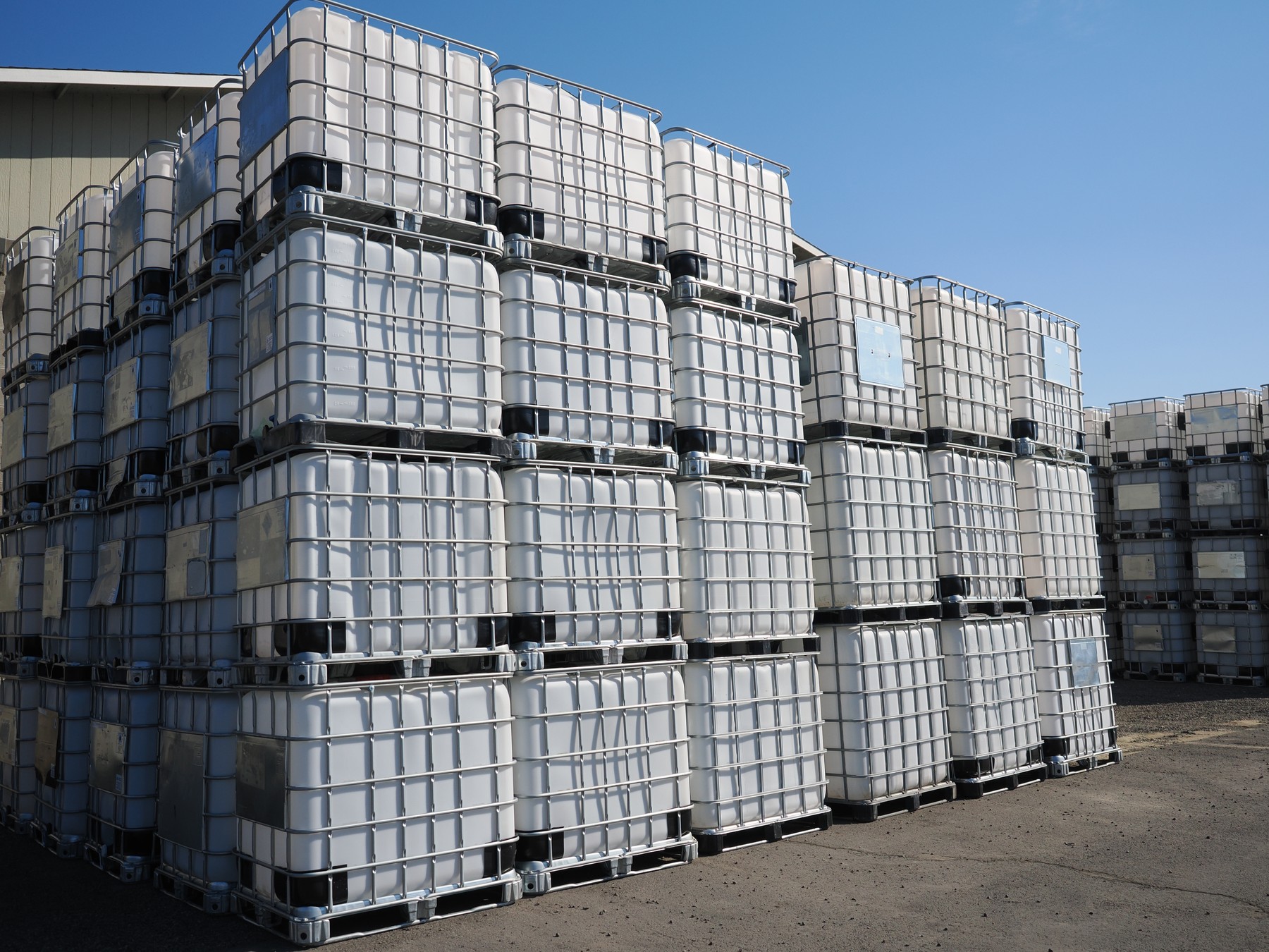 Actual Clean Tank IBCs prepared for shipment